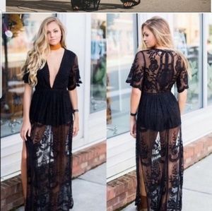 Black chiffon dress